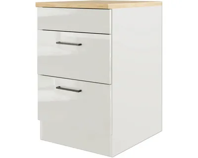 Produktbild von Flex Well Auszugunterschrank Lund BxTxH 60 x 60 x 82 cm lichtgrau glänzend zerlegt 00012736