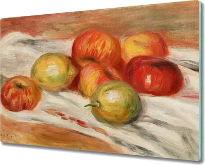 Produktbild von Coloray Hackbrett Kochplattenabdeckung Herdabdeckplatte 80x52 cm Schneidebrett Küchenbrett - Obst Äpfel