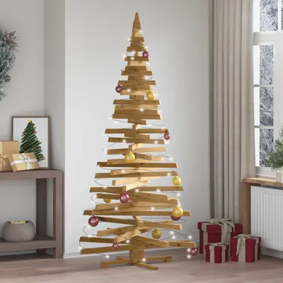 Immagine prodotto di vidaXL Alberi di Natale con supporto marrone 210 cm in legno di pino massiccio