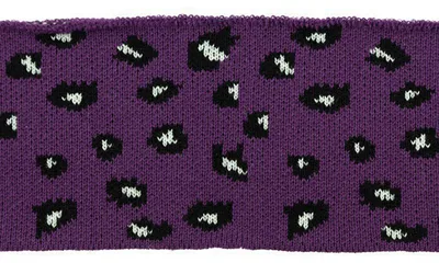 Cuff Bündchen Strickbündchen 110x7cm Baumwolle elastisch, Leopard violett