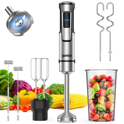 Produktbild von Stabmixer, 5-in-1 Pürierstab, 1200 Watt Leistung, mit Geschwindigkeitsregelung und Turbotaste