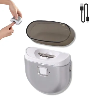 Produktbild von EUROtops Nageltrimmer mit LED-Licht – Elektrischer Nagelschneider für Fingernägel, Nail Clipper, Nagelknipser kraftsparend, mit Auffangbehälter Silber