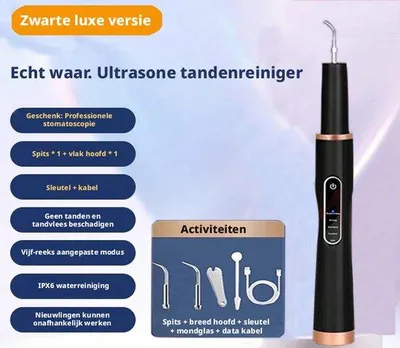 Immagine prodotto di Pulitore ad ultrasuoni per spazzolini da denti con 4 testine (nero)