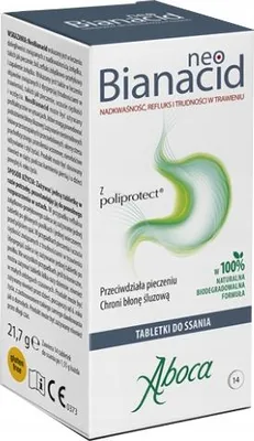 Produktbild von NEOBIANACID Sodbrennen Reflux Aboca 14 Tabletten.