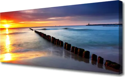 Produktbild von Tulup Leinwand-Bilder 125x50 Wandbild Canvas Kunstdruck Meer Sonne Landschaft