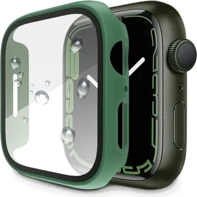 Immagine prodotto di Custodia per Apple Watch Series 7 Custodia protettiva 41mm Display Vetro protettivo 9H Verde