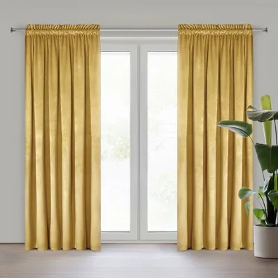 Produktbild von Eurofirany 370890, Durchscheinend, Gelb, Einfarbig, Polyester, Aufhängungshaken, 215 g/m²