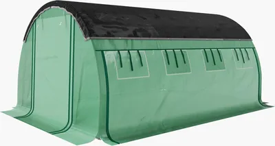 Produktbild von Gewächshaus 4 x 3 x 2 m Foliengewächshaus mit 8 Fenster, Rolltüren, Aufrollbar Seitenwänden, UV-beständiger Folientunnel, Winterfest Tomatenhaus mit Erdanker, Grün Aosom