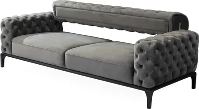 Produktbild von Chesterfield Sofagarnitur Sofa 331 Sitzer Stoff Grau Luxus Sofas Sitz