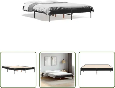 Produktbild von The Living Store Bettgestell Schwarz 120x200 cm Holzwerkstoff und Metall