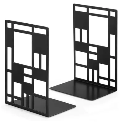 Produktbild von Buchstütze, Buchstützen Metall, Buchstütze schwarz 1 Paar, Buchständer, Bookends, Buchstützen, Book holder CD Kinder Metall, Bücher Halter für Regal