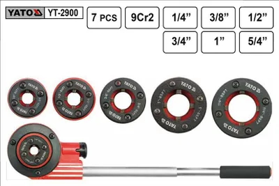 Zdjęcie produktu dla Yato Gwintownica 6 Elem. 1/4"-5/4"  + Grzechotka Yt-2900