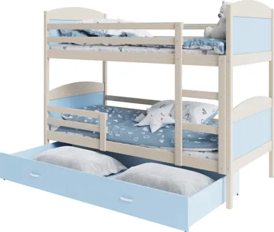 Produktbild von Etagenbett hochbett kinderzimmer kinderbetten jugendzimmer 190x80 kiefer blau