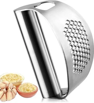Zdjęcie produktu dla Ibenzoa® Wielofunkcyjna praska do czosnku ze stali nierdzewnej 304, z otwieraczem do butelek – do rozdrabniania czosnku, imbiru, orzechów i przypraw, można myć w zmywarce