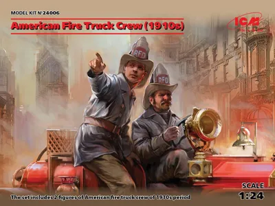 Productafbeelding van Amerikaanse brandweerwagenbemanning (jaren 1910), 2 figuren