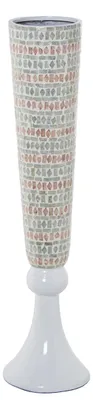 Bodenvase aus Perlmutt und Harz, 17 x 91 cm, weiß