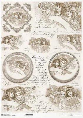 Image de ITD Papier de riz découpage papier de bricolage A3 visage de femme, fleurs herboriste 921L