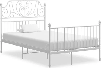 Image de vidaXL vidaXL - Cadre de lit - Métal - blanc - 120x200 - cm
