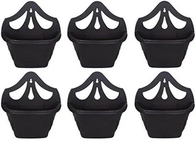 Obrázek produktu pro Sada 6 venetianských květinových koulí – Černé plastové květináče – 31 cm