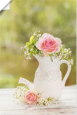 Produktbild von ARTland Poster Vintage Rosen in Vase Größe: 40x60 cm