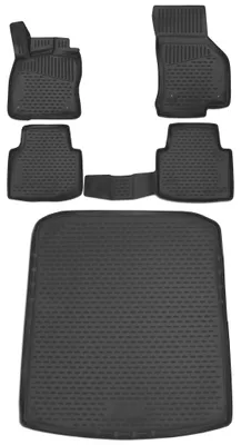 Produktbild von Gummi Kofferraumwanne + Fußmatten Set für Skoda Superb 3, Bj. 6/2015-
