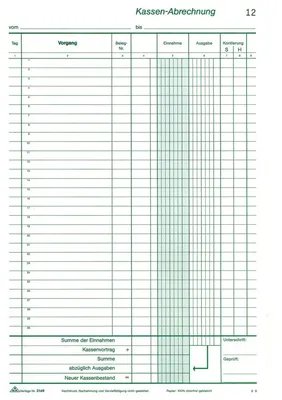 Produktbild von Formularbuch Kassenbuch A4 2x50 Blatt nummeriert Packung mit 5 Stück