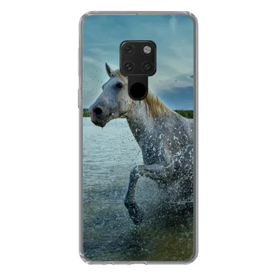 Produktbild von MuchoWow® Handyhülle Schutzhülle Hülle für Huawei P40 Lite Pferd - Wasser - Tropfen Silikon Softcase Handy Hülle - Handy