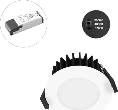 Zdjęcie produktu dla EVN Lichttechnik LED spot 230V dim. IP54 3000-5700K ws L54N100125
