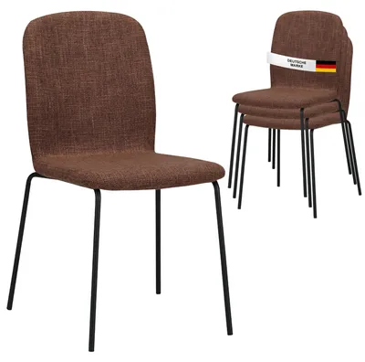 Obrázek produktu pro Jídelní židle Albatros sada 4 ks ENNA, hnědá - stohovatelná, pohodlná čalouněná židle - elegantní kuchyňská židle, židle do jídelny nebo k jídelnímu stolu, konferenční židle , Množství:4 ks, Barva:hnědá