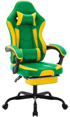 Produktbild von Gaming-Stuhl Grün - Ergonomischer Gaming-Stuhl und Bürostuhl mit Lendenwirbelstütze
