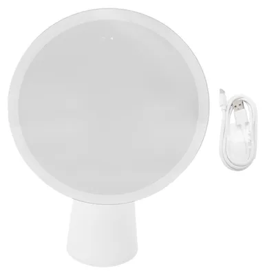 Imagen del producto de Espejo de maquillaje con luces LED, de 7,6 pulgadas, con 30 LEDs, 3 niveles de intensidad, regulable, giratorio 90 grados, recargable por USB y con iluminación