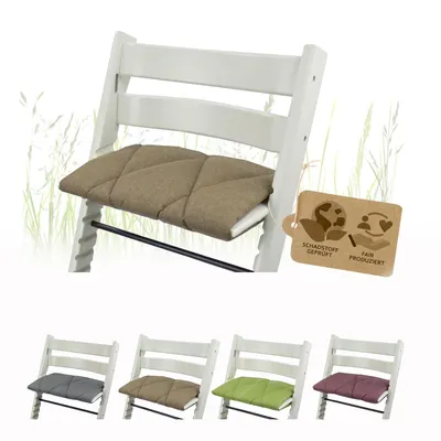 Produktbild von BAMBINIWELT Ersatzbezug, Kissen für Erwachsene kompatibel mit Hochstuhl/Kinderstuhl Stokke Tripp Trapp, Sitzkissen, Großes Kissen für Fußbrett, braun