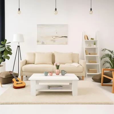 Immagine prodotto di Tavolino da caffè con ripiano inferiore - Design moderno, facile da pulire