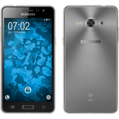 Produktbild von PhoneNatic Case kompatibel mit Samsung Galaxy J3 Pro - grau Silikon Hülle Slimcase + 2 Schutzfolien