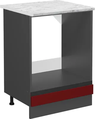 Produktbild von Herdumbauschrank Vicco R-Line Rot 60 cm  J-Shape AP Marmor, Model 46912