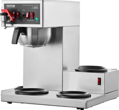 Obrázok produktu pre 12 šálok komerčný kávovar s 3 sklenenými karafami a 3 ohrievačmi