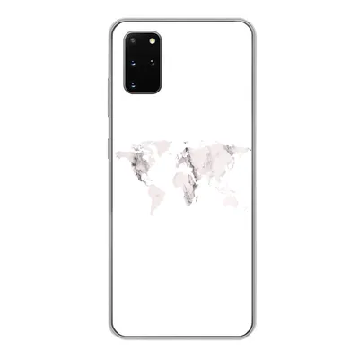Produktbild von MuchoWow® Handyhülle Schutzhülle Hülle für Samsung Galaxy S20 Plus Weltkarte - Marmor - Weiß Silikon Softcase Handy Hülle - Hartschale