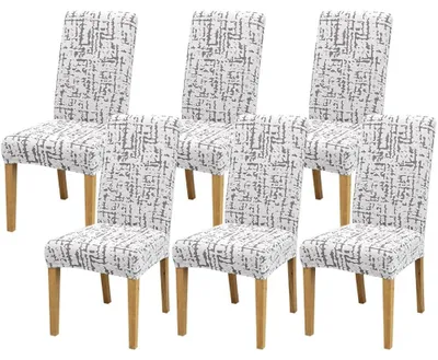 Obrázek produktu pro Stretch potahy na židle univerzální 6 kusů světle šedé