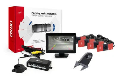 Obrázok produktu pre AMiO Asistenty parkovania TFT01 4,3" s kamerou HD-502-IR 4-senzorové čierne vnútorné