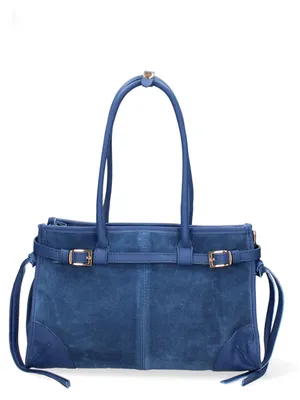 Image de Sac bandoulière pour femmes de la marque Lux, en suède et en cuir, avec bandoulière réglable, fabriqué en Italie