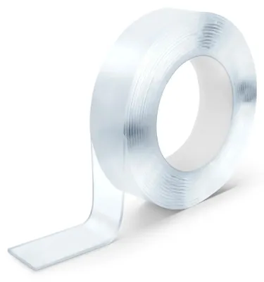 Produktbild von Doppelseitiges Klebeband Nano Tape stark transparent wiederverwendbar wasserfest rückstandsfrei 2 Rollen à 3 m 3 cm Breite