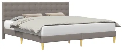Immagine prodotto di vidaXL Struttura letto con testata in tessuto taupe 200 x 200 cm