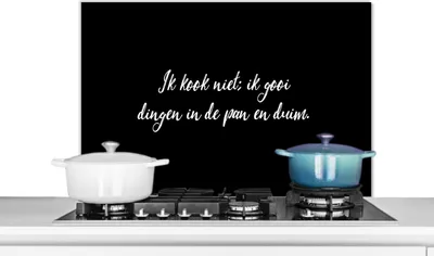 Produktbild von KitchenYeah®  Spritzschutz Küche - Küchenrückwand - Wandschutz für Herd und Spüle - Ich koche nicht - Sprichwörter - Kochen - Humor - Zitate 90x60 - Alu-Dibond (Alternative zum Spritzschutz aus Glas)