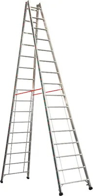 Produktbild von Alu-Sprossen Stehleiter Mod. S305 - Sprossenanzahl: 2 x 16, Länge: 4,65 m