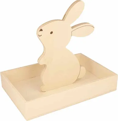 Zdjęcie produktu dla Drewniana taca z królikiem - 25 x 17 x 4,5 cm
