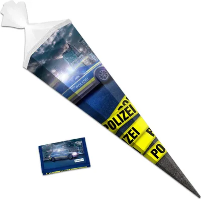 Produktbild von itenga Schultüte 85cm mit Brustbeutel Set POLIZEI