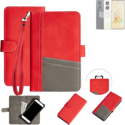 Produktbild von K-S-Trade Handy Schutzhülle kompatibel mit Oppo Reno8 T Hülle Portemonnee Brieftasche Klapphülle Kartenfächer Flip Wallet Case Etui