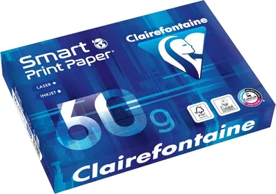 Immagine prodotto di Clairefontaine 1929C Carta per stampanti Smart print DIN A4, 60g/mq (170 CIE.) 5 risme con 2500 fogli bianco brillante) bianco