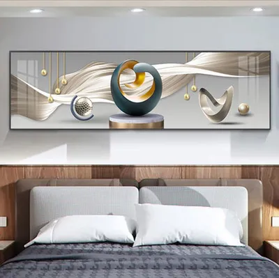 Produktbild von TPFLiving Kunstdruck LW-301 (OHNE RAHMEN) Poster - Leinwand - Wandbild - Hochauflösender Giclée-Druck, langlebig und hochwertig - Abstrakte Linien und Formen -  - Größe: 50x200cm