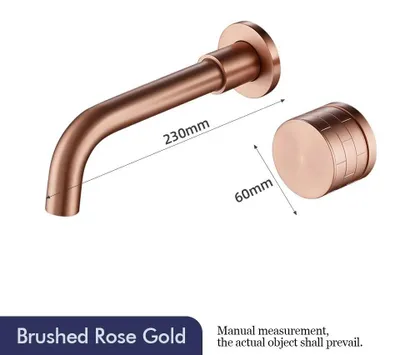 Produktbild von Badarmatur - Wandmontierte Waschbeckenarmatur - Unterputz Mischbatterie - Edelstahl - Keramikkartusche - Einhebel 2-Loch - Warm- und Kaltwasser - Gebürstetes Roségold